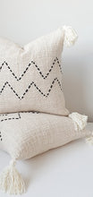 Load image into Gallery viewer, Boho ZigZag Cream Tassel Cushion Cover
