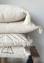 Load image into Gallery viewer, Boho ZigZag Cream Tassel Cushion Cover
