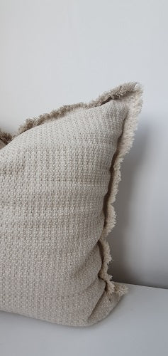 Linen & Cotton Fringe Cushion Cover