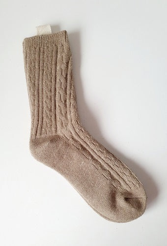 Cable-knit Cashmere Blend Socks