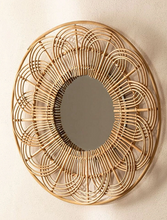 Load image into Gallery viewer, Curved Rattan Mirror
