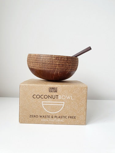 Jungle Culture Natural Coconut Bowl & Spoon Set