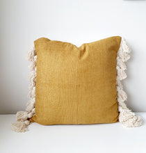 Load image into Gallery viewer, Tasseled Saffron Cushion Cover
