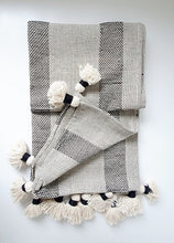 Load image into Gallery viewer, Mahika Striped Tassel Throw Blanket
